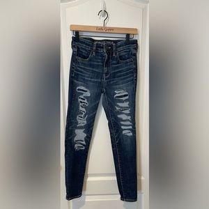 AEO High‎ Rise Distressed Jeggings 4P - Super Super Stretch